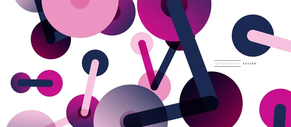 Abstract background. Round dots connected by lines. Trendy techno business Stock Illustration