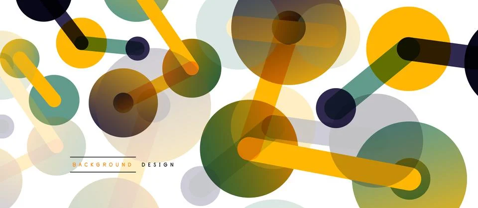 Abstract background. Round dots connected by lines. Trendy techno business Stock Illustration