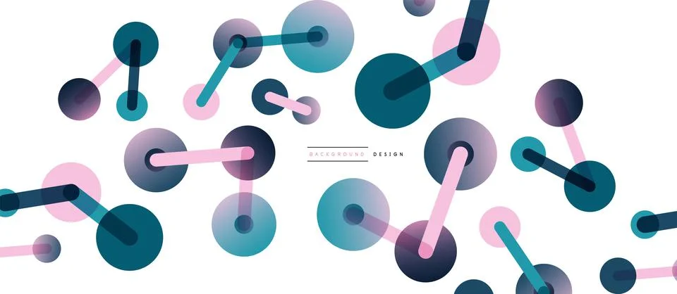 Abstract background. Round dots connected by lines. Trendy techno business 库存插图