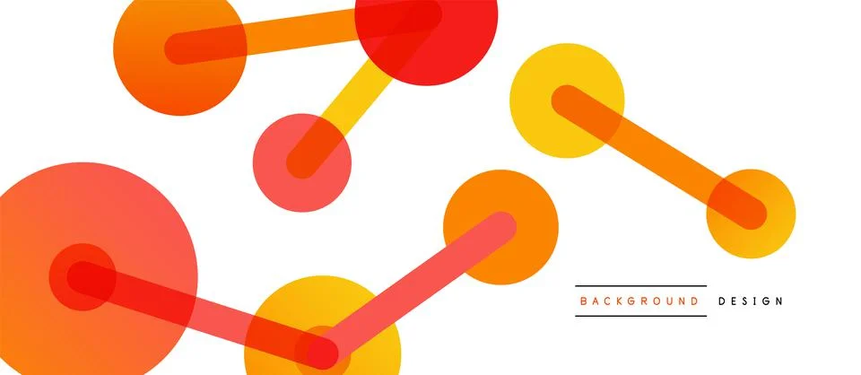 Abstract background. Round dots connected by lines. Trendy techno business Stock Illustration