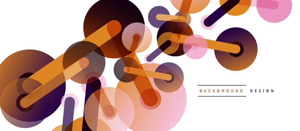 Abstract background. Round dots connected by lines. Trendy techno business Stockillustratie