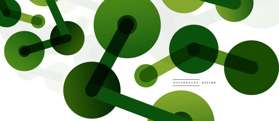 Abstract background. Round dots connected by lines. Trendy techno business Stock Illustration