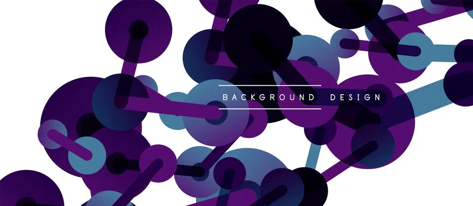 Abstract background. Round dots connected by lines. Trendy techno business Stock Illustration