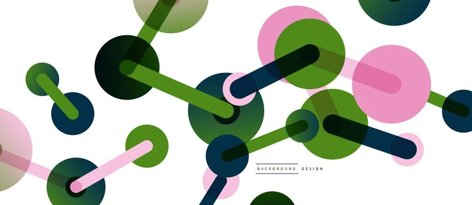 Abstract background. Round dots connected by lines. Trendy techno business Stockillustratie