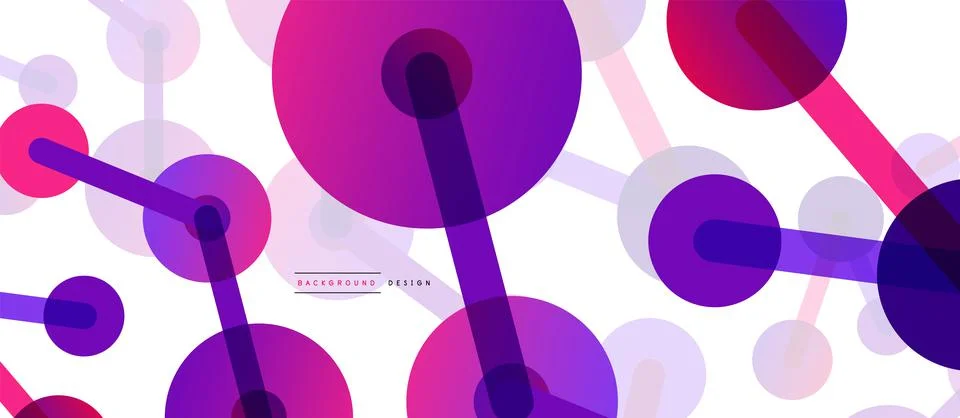 Abstract background. Round dots connected by lines. Trendy techno business 스톡 일러스트
