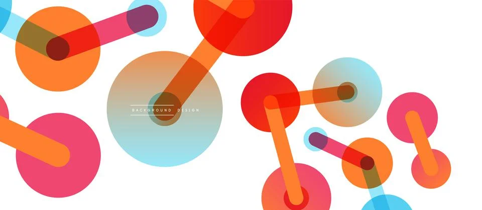 Abstract background. Round dots connected by lines. Trendy techno business Stock Illustration