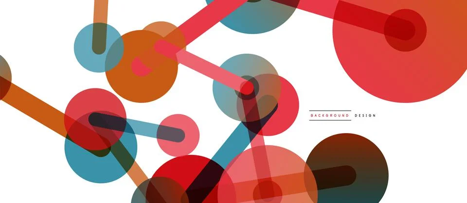 Abstract background. Round dots connected by lines. Trendy techno business 库存插图