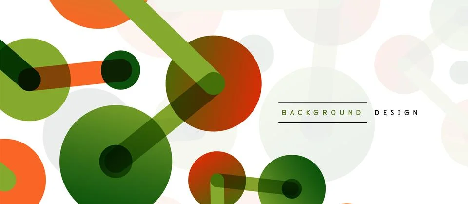 Abstract background. Round dots connected by lines. Trendy techno business Illustrazione stock