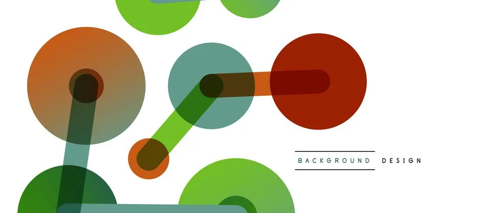 Abstract background. Round dots connected by lines. Trendy techno business Stock Illustration