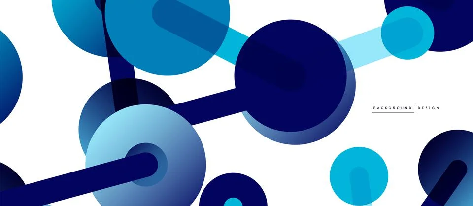 Abstract background. Round dots connected by lines. Trendy techno business Stock Illustration