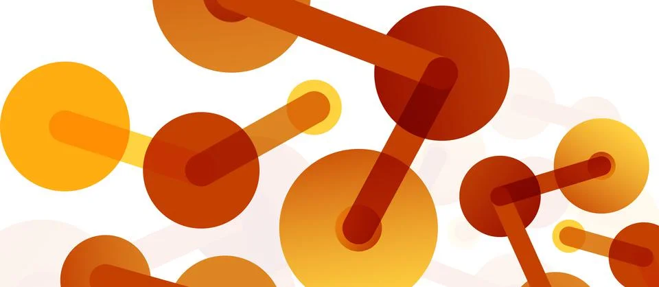 Abstract background. Round dots connected by lines. Trendy techno business Stockillustratie