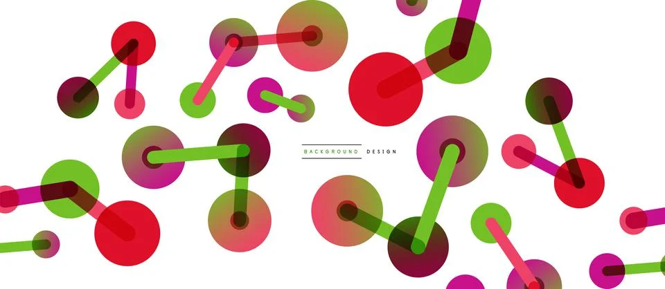 Abstract background. Round dots connected by lines. Trendy techno business Stock Illustration