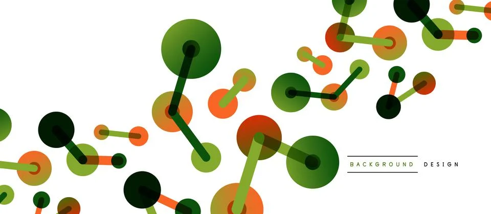 Abstract background. Round dots connected by lines. Trendy techno business Stockillustratie