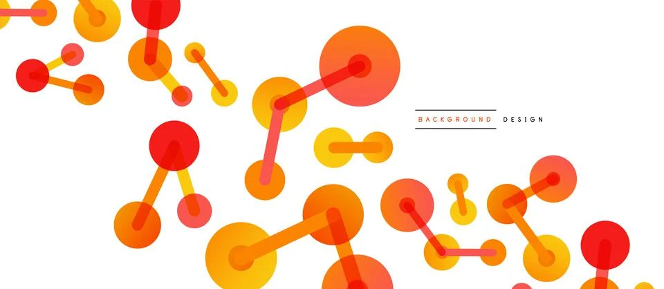 Abstract background. Round dots connected by lines. Trendy techno business イラスト素材