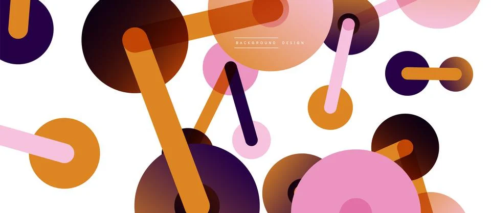 Abstract background. Round dots connected by lines. Trendy techno business 库存插图