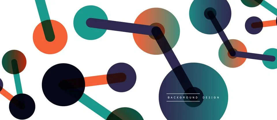 Abstract background. Round dots connected by lines. Trendy techno business 스톡 일러스트