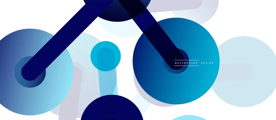 Abstract background. Round dots connected by lines. Trendy techno business Stock Illustration
