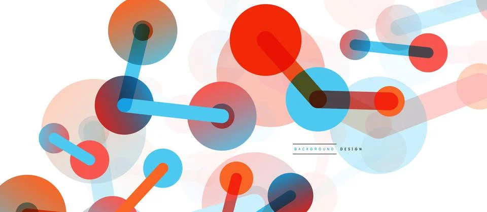 Abstract background. Round dots connected by lines. Trendy techno business 스톡 일러스트