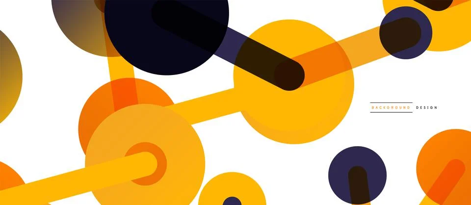 Abstract background. Round dots connected by lines. Trendy techno business Illustrazione stock
