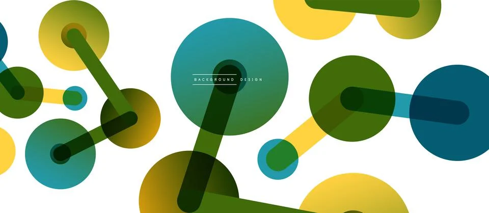 Abstract background. Round dots connected by lines. Trendy techno business Stock Illustration