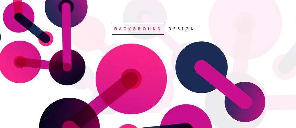Abstract background. Round dots connected by lines. Trendy techno business イラスト素材