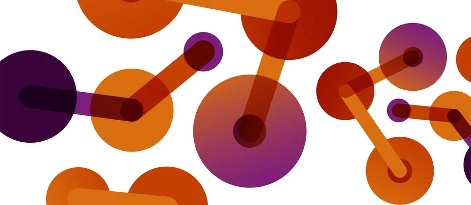 Abstract background. Round dots connected by lines. Trendy techno business 스톡 일러스트