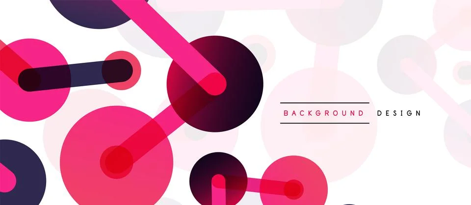 Abstract background. Round dots connected by lines. Trendy techno business Stock Illustration