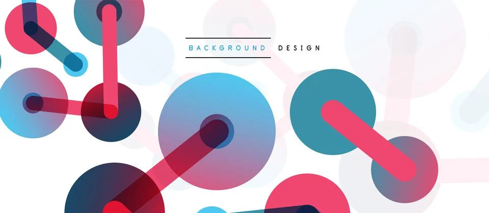 Abstract background. Round dots connected by lines. Trendy techno business イラスト素材