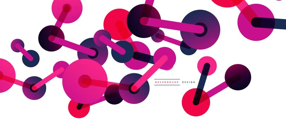 Abstract background. Round dots connected by lines. Trendy techno business イラスト素材