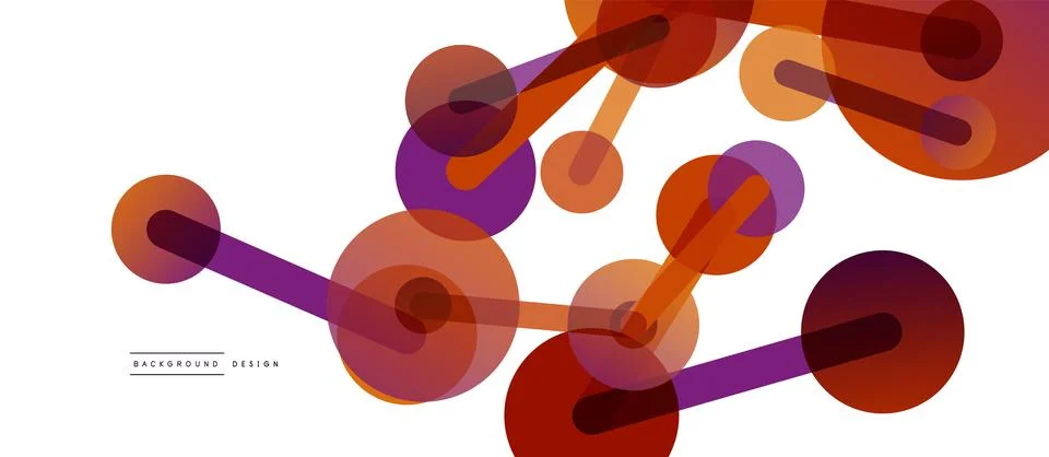 Abstract background. Round dots connected by lines. Trendy techno business Stock Illustration