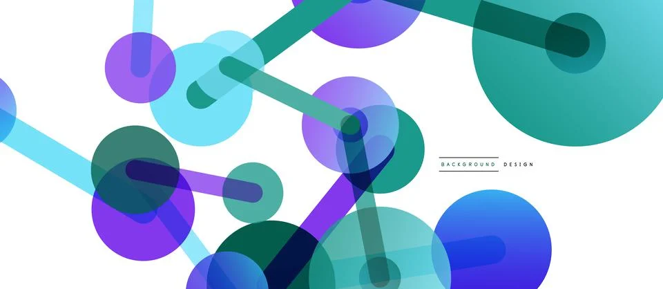 Abstract background. Round dots connected by lines. Trendy techno business 스톡 일러스트