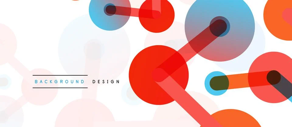 Abstract background. Round dots connected by lines. Trendy techno business Illustrazione stock