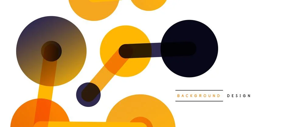 Abstract background. Round dots connected by lines. Trendy techno business Stock Illustration