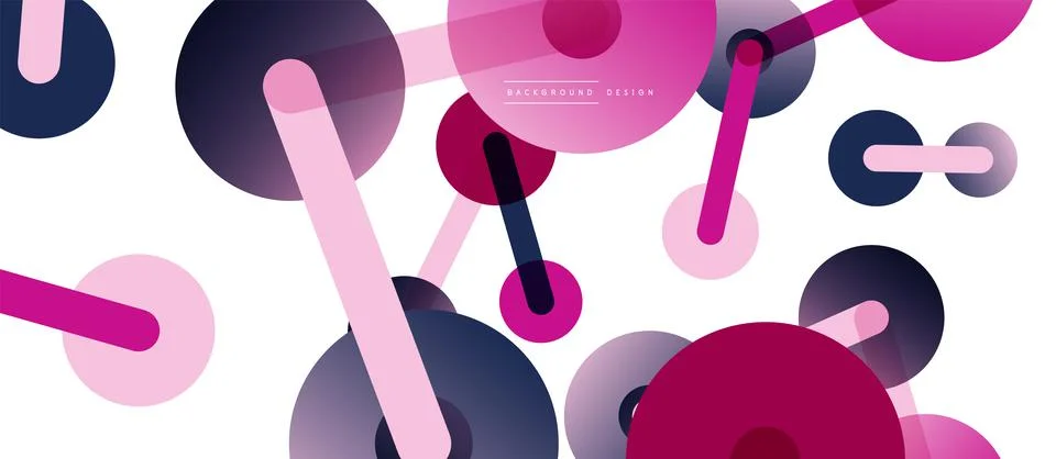 Abstract background. Round dots connected by lines. Trendy techno business Stockillustratie