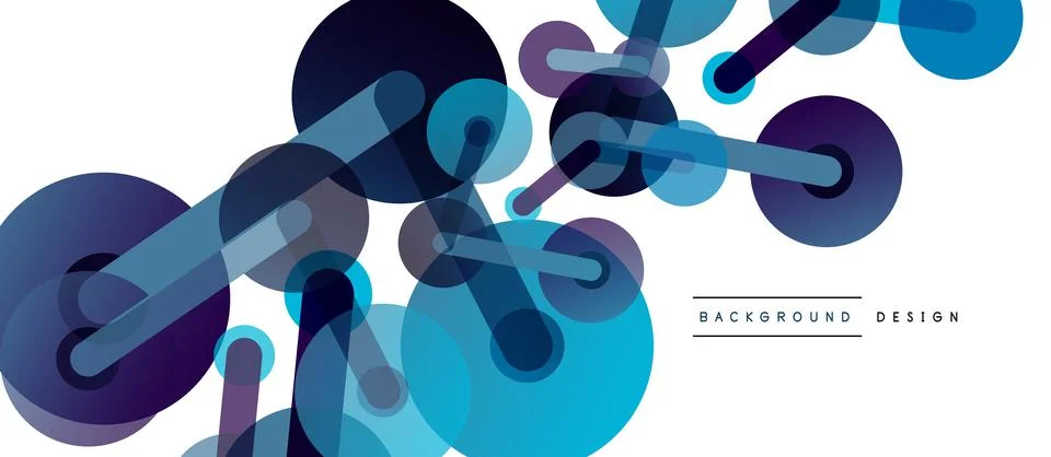 Abstract background. Round dots connected by lines. Trendy techno business Stock Illustration