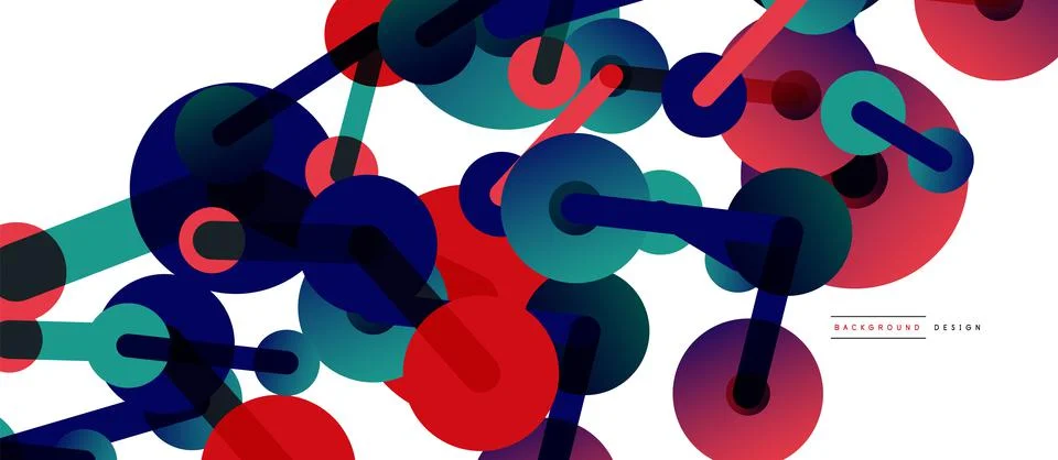 Abstract background. Round dots connected by lines. Trendy techno business イラスト素材
