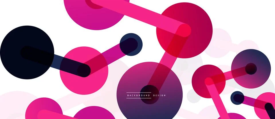 Abstract background. Round dots connected by lines. Trendy techno business Stock Illustration