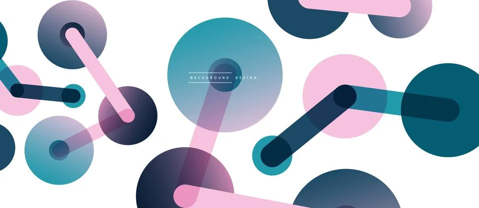 Abstract background. Round dots connected by lines. Trendy techno business イラスト素材