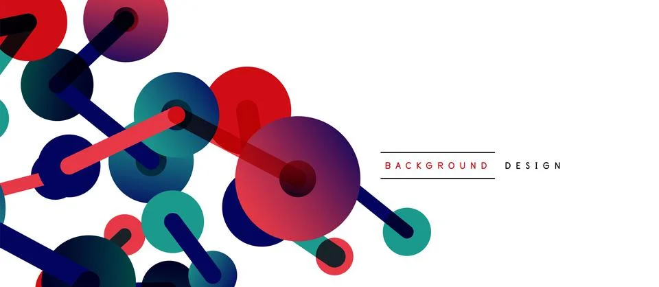 Abstract background. Round dots connected by lines. Trendy techno business 스톡 일러스트