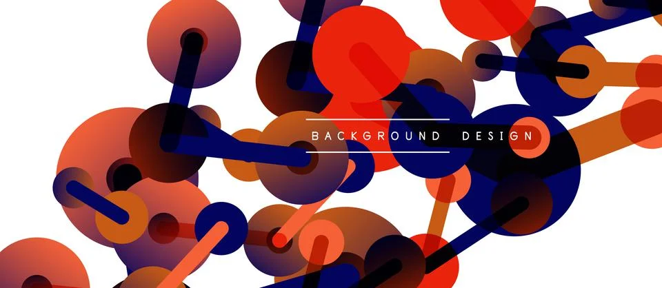 Abstract background. Round dots connected by lines. Trendy techno business イラスト素材