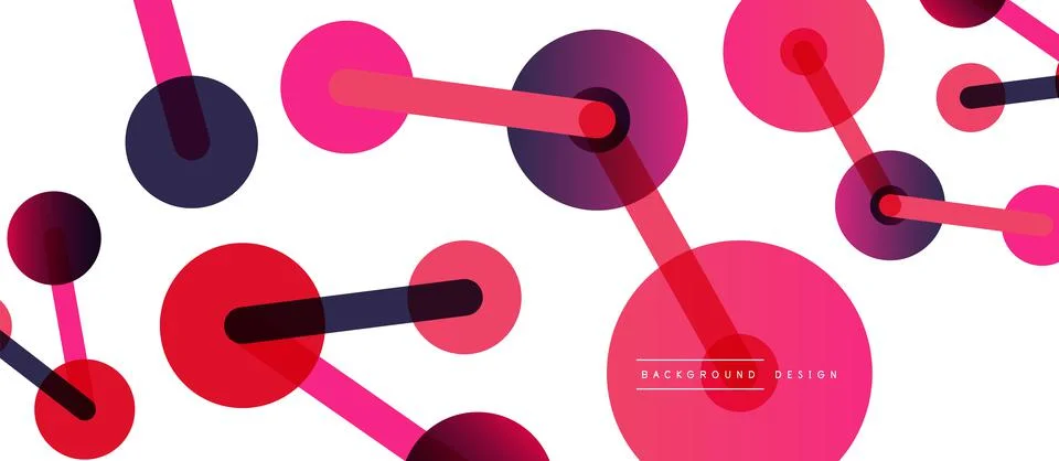 Abstract background. Round dots connected by lines. Trendy techno business イラスト素材