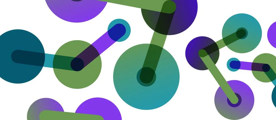 Abstract background. Round dots connected by lines. Trendy techno business イラスト素材
