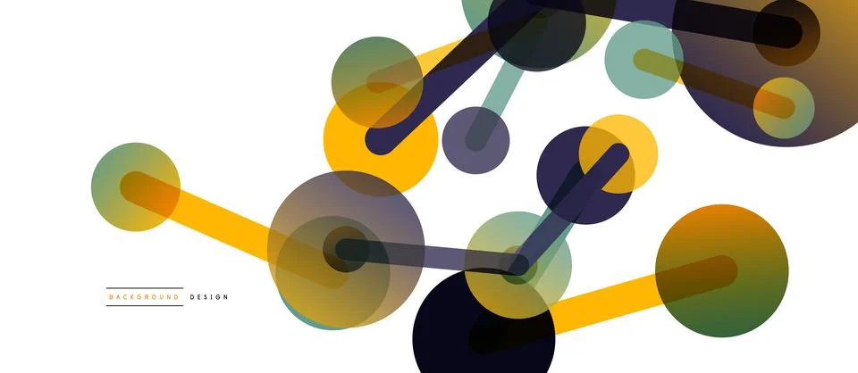 Abstract background. Round dots connected by lines. Trendy techno business Stock Illustration