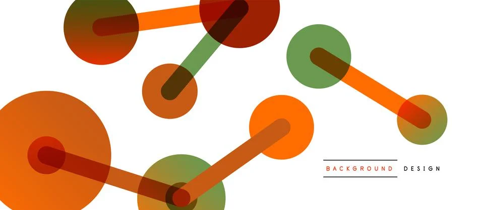 Abstract background. Round dots connected by lines. Trendy techno business Stock Illustration