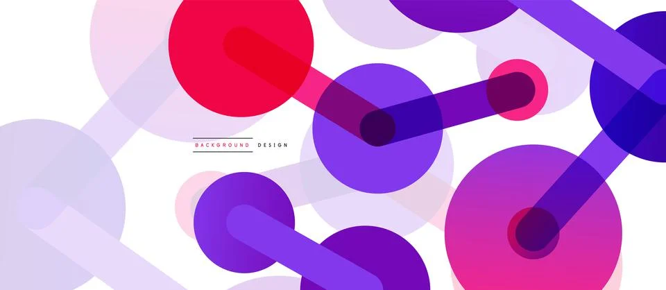 Abstract background. Round dots connected by lines. Trendy techno business Stockillustratie