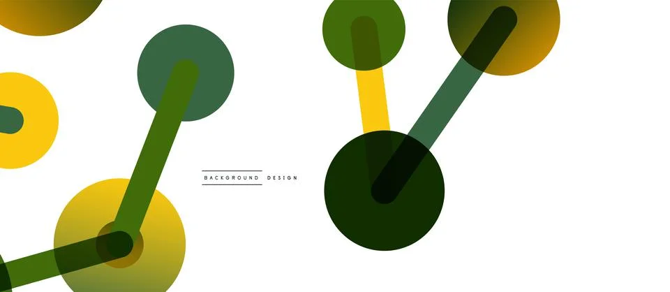 Abstract background. Round dots connected by lines. Trendy techno business Stock Illustration