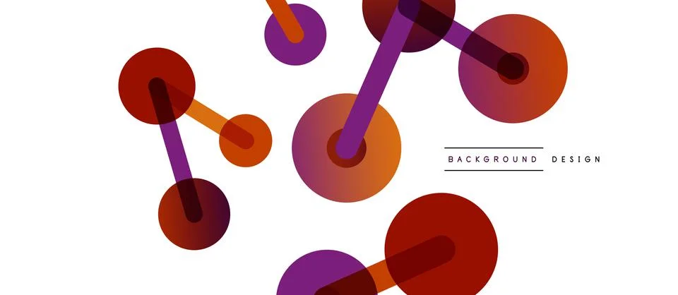 Abstract background. Round dots connected by lines. Trendy techno business Stockillustratie