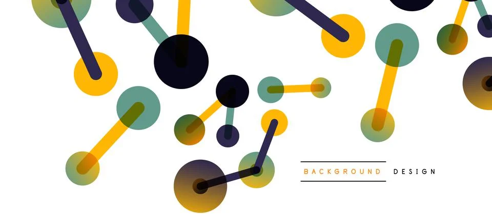 Abstract background. Round dots connected by lines. Trendy techno business Stock Illustration