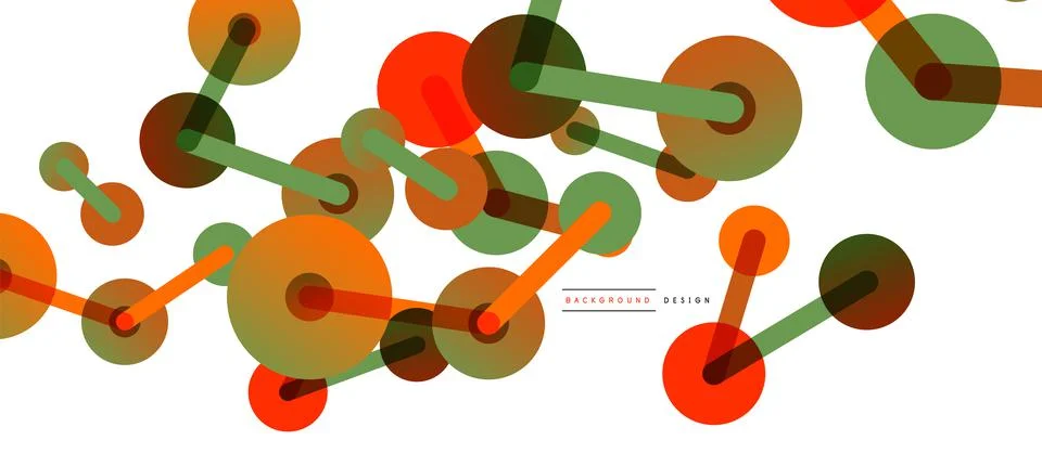 Abstract background. Round dots connected by lines. Trendy techno business Stock Illustration