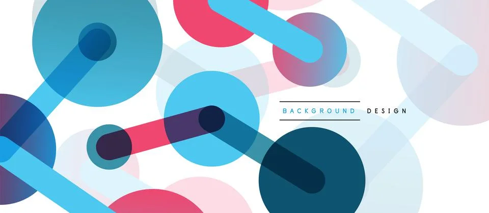 Abstract background. Round dots connected by lines. Trendy techno business Stock Illustration